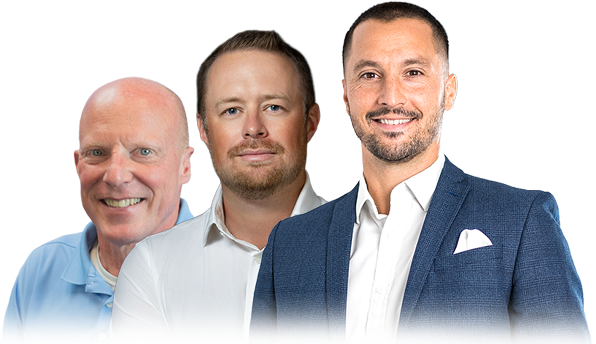Alex Bowell, Andrew M. Boyd, Dan Niblo Group Headshot Graphic
