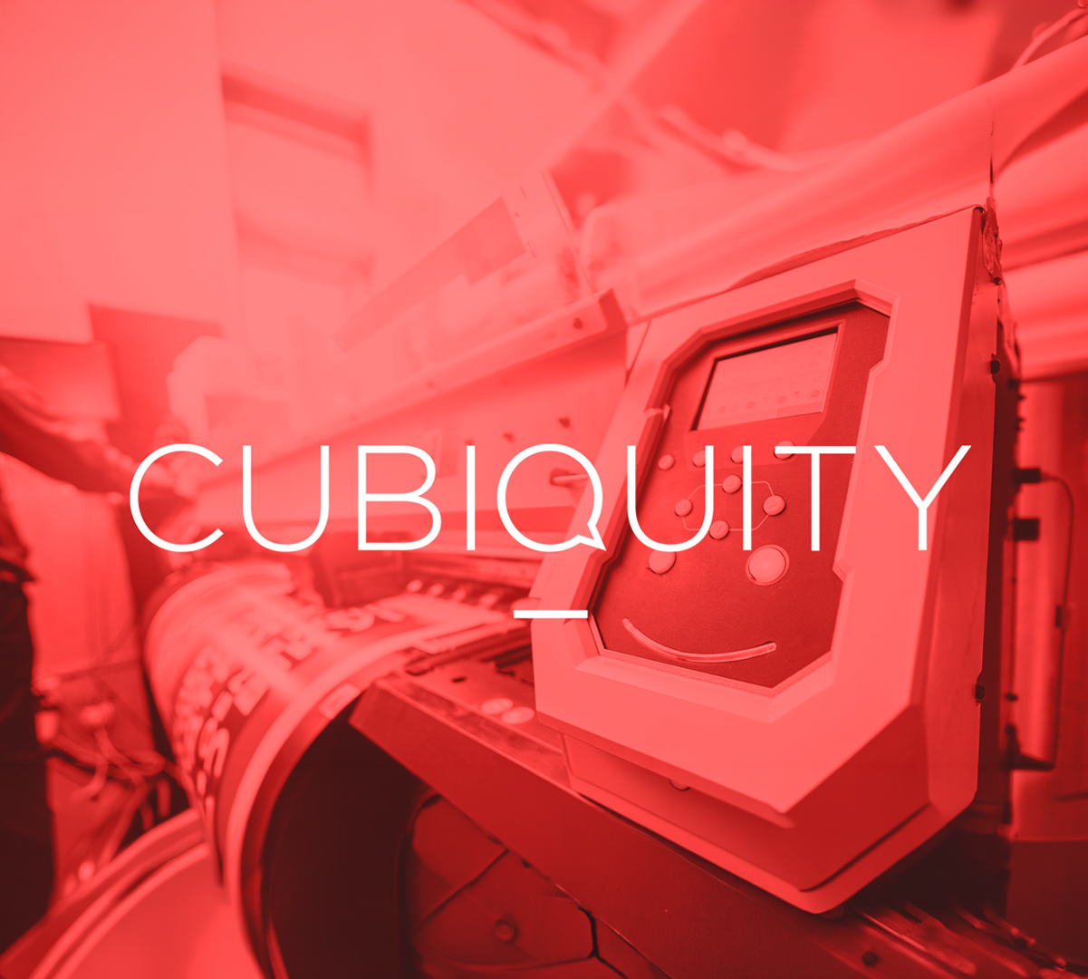 Cubiquity Media Logo on Coral Background
